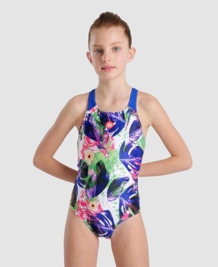 Girls' Crazy arena Swimsuit Tropical Forest Print