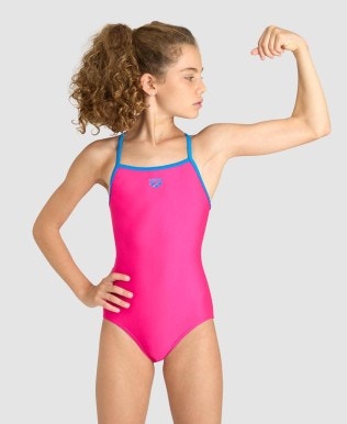 Girls Solid Light Drop Back One Piece